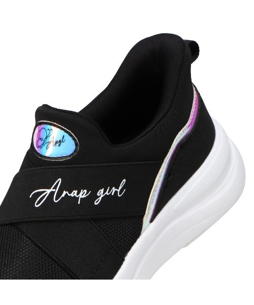 ANAP GｉRL（アナップガール）の「【ANAP GIRL】 スパットシューズ（スリッポンタイプ） 手を使わずに履ける 【19.0cm～24.0cm】（スニーカー・キッズ・ブラック/ベージュ/パープル・19.0cm/20.0cm/21.0cm/22.0cm/23.0cm/24.0cm）」の15枚目の写真