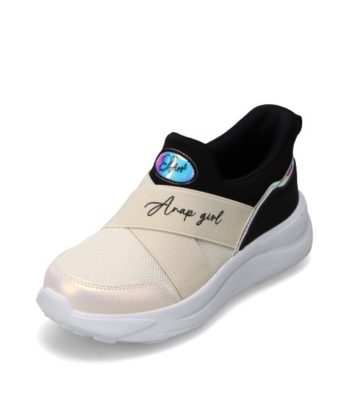 ANAP GｉRL（アナップガール）の「【ANAP GIRL】 スパットシューズ（スリッポンタイプ） 手を使わずに履ける 【19.0cm～24.0cm】（スニーカー・キッズ・ブラック/ベージュ/パープル・19.0cm/20.0cm/21.0cm/22.0cm/23.0cm/24.0cm）」の17枚目の写真