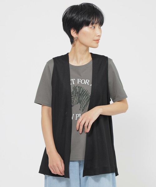 ベスト ジレ 「接触冷感」「ウォッシャブル」リヨセルジャージ―ジレ レディース 接触冷感】【ウォッシャブル】リヨセルジャージ―ジレ（ベスト