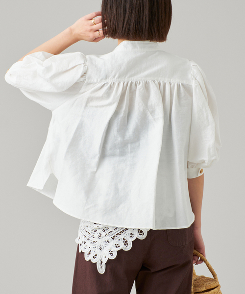 IENA - IENA LA BOUCLE 麻キャンバス ブラウス IENA - IENA LA BOUCLE 麻キャンバス ブラウスの通販 by