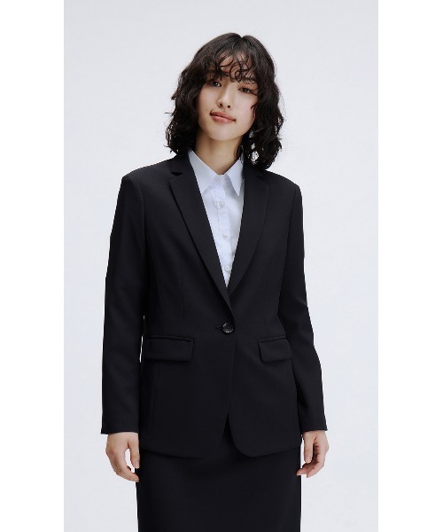 AOYAMA（アオヤマ）の「【手軽スーツ・ジャケット】着疲れ知らずのストレッチ！テーラードジャケット/ベージュ/ネイビー/ブラック｜自宅で洗える/ストレッチ/防シワ/セットアップ着用可｜ゼロプレッシャースーツ｜ビジネスからカジュアルまで◎（スーツジャケット・レディース・ベージュ/ネイビー/ブラック・LL/S/M/L）」の22枚目の写真