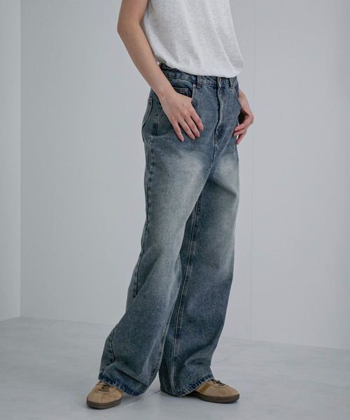 feepur（フェピュール）の「ストレートルーズデニム（デニムパンツ・レディース・ブラック/サックスブルー・SMALL/MEDIUM/LARGE）」の13枚目の写真