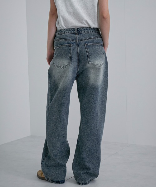 feepur（フェピュール）の「ストレートルーズデニム（デニムパンツ・レディース・ブラック/サックスブルー・SMALL/MEDIUM/LARGE）」の14枚目の写真