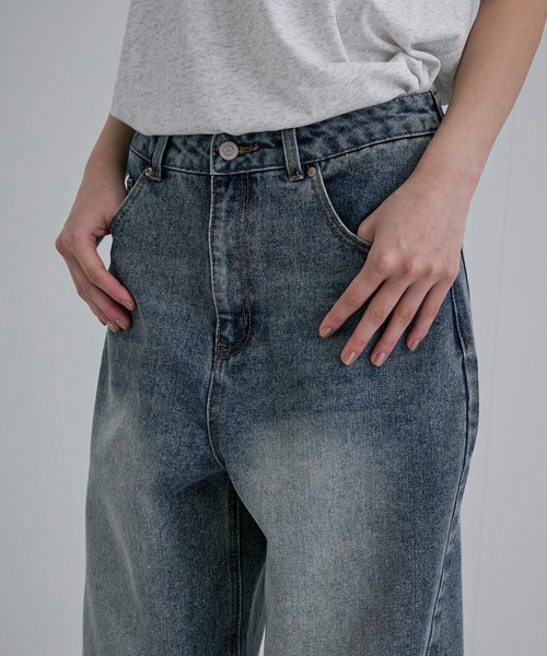 feepur（フェピュール）の「ストレートルーズデニム（デニムパンツ・レディース・ブラック/サックスブルー・SMALL/MEDIUM/LARGE）」の19枚目の写真