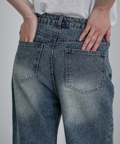 feepur（フェピュール）の「ストレートルーズデニム（デニムパンツ・レディース・ブラック/サックスブルー・SMALL/MEDIUM/LARGE）」の21枚目の写真