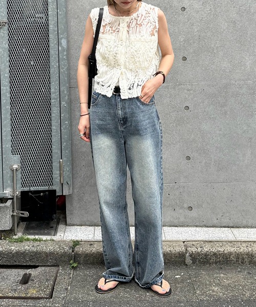 feepur(フェピュール)の「ストレートルーズデニム(デニムパンツ・レディース・ブラック/サックスブルー・SMALL/MEDIUM/LARGE)」の20枚目の写真