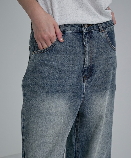 feepur(フェピュール)の「ストレートルーズデニム(デニムパンツ・レディース・ブラック/サックスブルー・SMALL/MEDIUM/LARGE)」の7枚目の写真