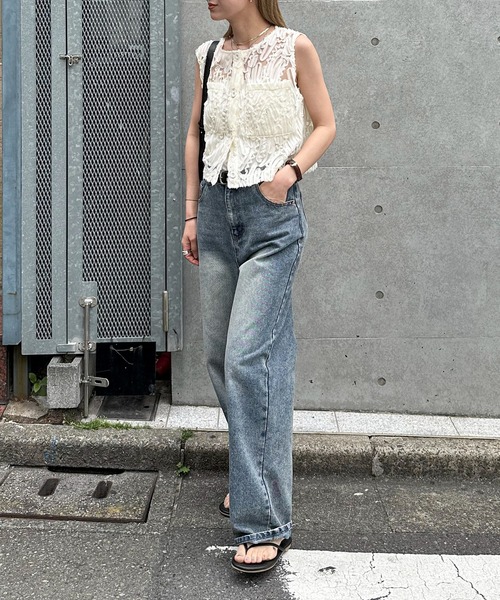 feepur(フェピュール)の「ストレートルーズデニム(デニムパンツ・レディース・ブラック/サックスブルー・SMALL/MEDIUM/LARGE)」の21枚目の写真