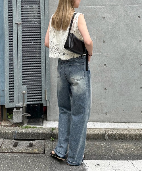 feepur(フェピュール)の「ストレートルーズデニム(デニムパンツ・レディース・ブラック/サックスブルー・SMALL/MEDIUM/LARGE)」の22枚目の写真