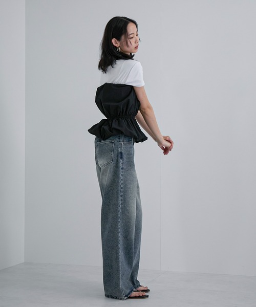 feepur（フェピュール）の「ストレートルーズデニム（デニムパンツ・レディース・ブラック/サックスブルー・SMALL/MEDIUM/LARGE）」の17枚目の写真