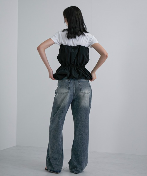 feepur（フェピュール）の「ストレートルーズデニム（デニムパンツ・レディース・ブラック/サックスブルー・SMALL/MEDIUM/LARGE）」の18枚目の写真