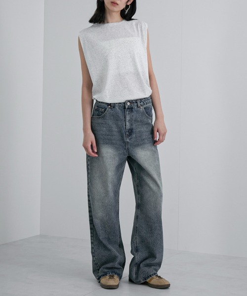 feepur（フェピュール）の「ストレートルーズデニム（デニムパンツ・レディース・ブラック/サックスブルー・SMALL/MEDIUM/LARGE）」の8枚目の写真