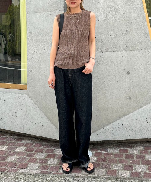 feepur(フェピュール)の「ストレートルーズデニム(デニムパンツ・レディース・ブラック/サックスブルー・SMALL/MEDIUM/LARGE)」の13枚目の写真