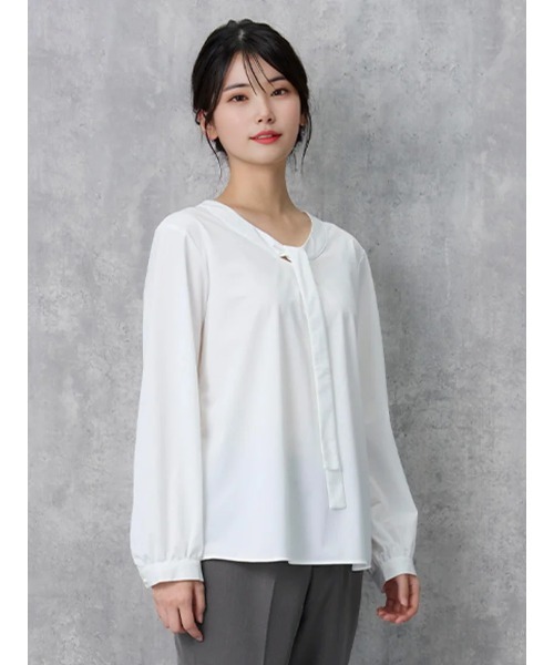 セール】【WEB限定】UVカット＆ストレッチ 長袖 形態安定 ボウタイ