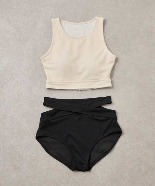 COLONY 2139（コロニートゥーワンスリーナイン）の「クロスボトムアメスリタキニ（水着・レディース・アイボリー/ブラック・FREE）」の6枚目の写真