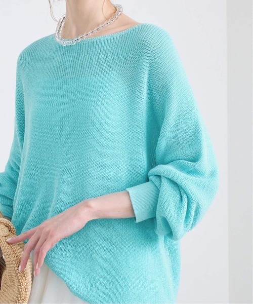 【今期・完売・紙タグ付】SLOBE IENAのリネン混畦ニット セール】《追加》リネン混畦ニット（ニット/セーター）｜SLOBE