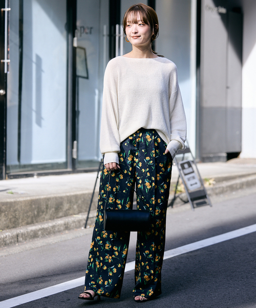 SLOBE IENA(スローブイエナ)の「《追加》リネン混畦ニット(ニット/セーター・レディース・ホワイト/ネイビー/サックスブルー/ピンク・FREE)」の6枚目の写真
