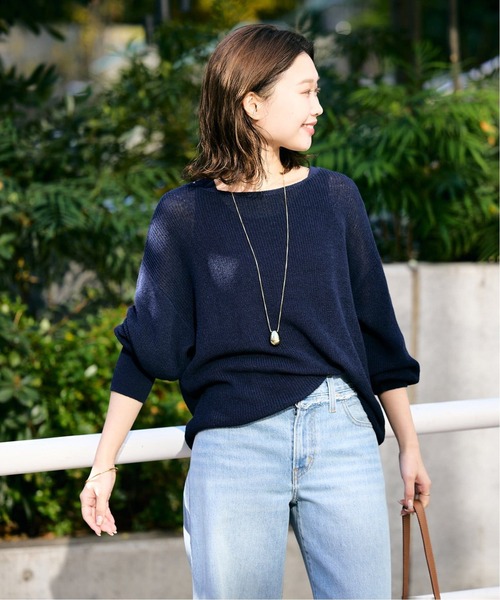 スローブイエナ リネン混畦ニット セール】《追加》リネン混畦ニット（ニット/セーター）｜SLOBE