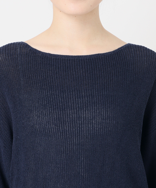 今期25SS SLOBE　IENA リネン混畦ニット　　紺　完売色 セール】リネン混畦ニット（ニット/セーター）｜SLOBE IENA