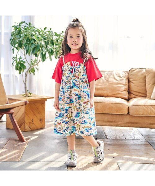 F.O.KIDS（エフオーキッズ）の「【リンク/ジュニア対応】アロハワンピース（ワンピース・キッズ・キナリ/オレンジ/レインボー・140/130/80/120/110/100/90）」の17枚目の写真