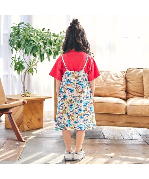 F.O.KIDS（エフオーキッズ）の「【リンク/ジュニア対応】アロハワンピース（ワンピース・キッズ・キナリ/オレンジ/レインボー・140/130/80/120/110/100/90）」の16枚目の写真