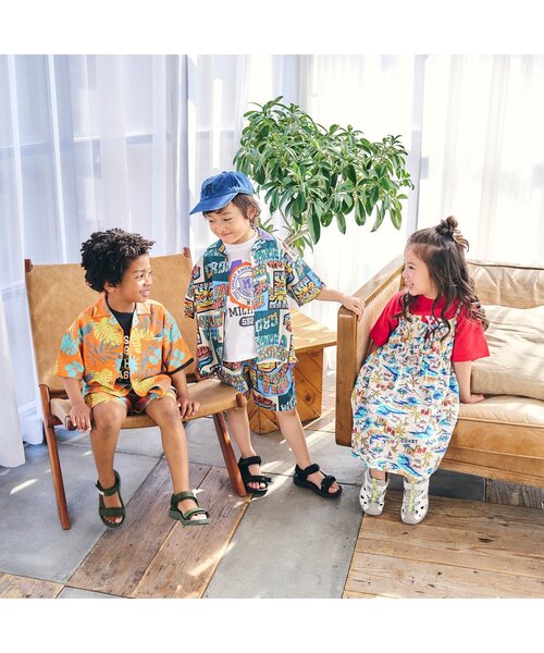 F.O.KIDS（エフオーキッズ）の「【リンク/ジュニア対応】アロハワンピース（ワンピース・キッズ・キナリ/オレンジ/レインボー・140/130/80/120/110/100/90）」の15枚目の写真