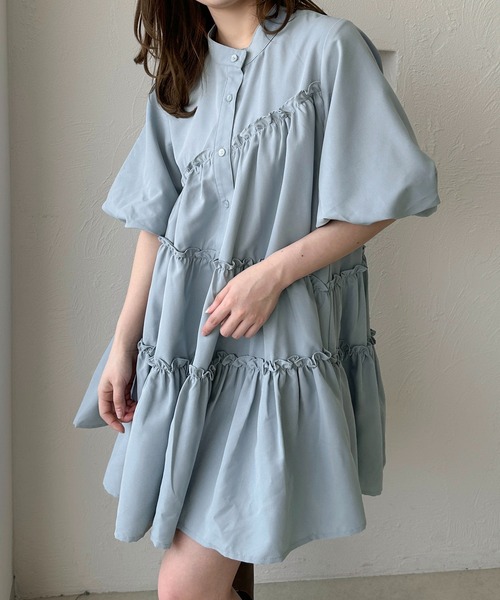 apres jour clair（アプレジュールクレア）の「【apres jour clair】SSティアードチュニックシャツ（チュニック・レディース・ブルー/アイボリー/ライトグレー/ブラウン系その他・フリー/X-LARGE）」の11枚目の写真