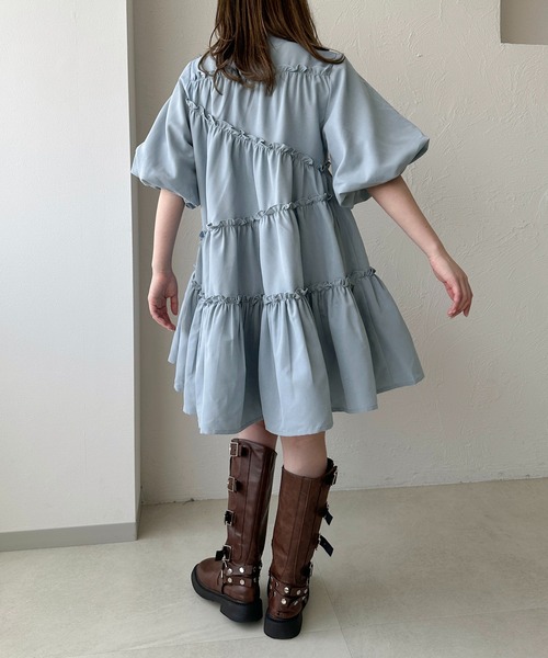 apres jour clair（アプレジュールクレア）の「【apres jour clair】SSティアードチュニックシャツ（チュニック・レディース・ブルー/アイボリー/ライトグレー/ブラウン系その他・フリー/X-LARGE）」の15枚目の写真