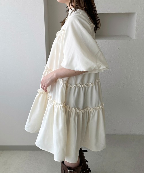 Marlette アイボリー ティアードチュニック Marlette アイボリー