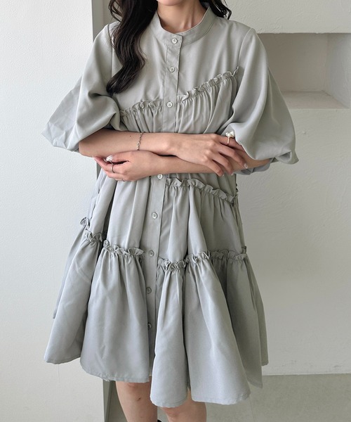 apres jour clair】SSティアードチュニックシャツ（チュニック