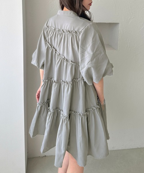 apres jour clair（アプレジュールクレア）の「【apres jour clair】SSティアードチュニックシャツ（チュニック・レディース・ブルー/アイボリー/ライトグレー/ブラウン系その他・フリー/X-LARGE）」の5枚目の写真