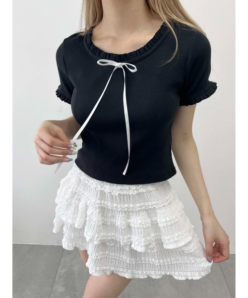meg aikawa openshut フリルリボンロングTシャツ レビュー高評価の商品!の商品をすべて openshut aikawa meg