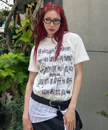 Chikashitsu + | 【Chikashitsu +】messaging lettering t-shirt / 【チカシツプラス】メッセージレタリングプリント半袖Tシャツ(Tシャツ/カットソー)