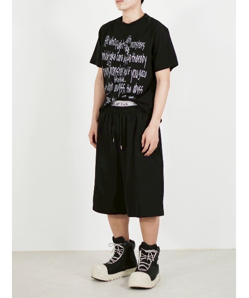 Chikashitsu +（チカシツプラス）の「【Chikashitsu +】messaging lettering t-shirt / 【チカシツプラス】メッセージレタリングプリント半袖Tシャツ（Tシャツ/カットソー・メンズ・ホワイト/チャコール/ブラック・ONE SIZE）」の17枚目の写真