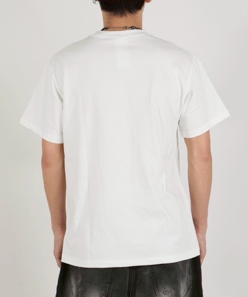 Chikashitsu +（チカシツプラス）の「【Chikashitsu +】messaging lettering t-shirt / 【チカシツプラス】メッセージレタリングプリント半袖Tシャツ（Tシャツ/カットソー・メンズ・ホワイト/チャコール/ブラック・ONE SIZE）」の9枚目の写真