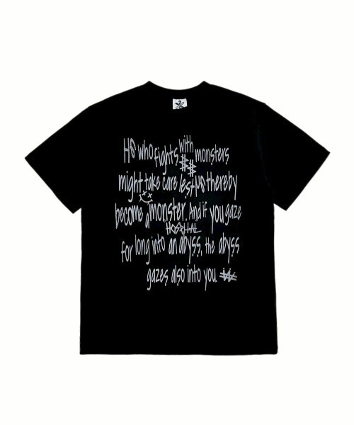 Chikashitsu +（チカシツプラス）の「【Chikashitsu +】messaging lettering t-shirt / 【チカシツプラス】メッセージレタリングプリント半袖Tシャツ（Tシャツ/カットソー・メンズ・ホワイト/チャコール/ブラック・ONE SIZE）」の22枚目の写真