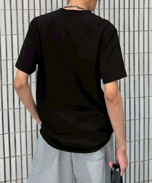 Chikashitsu +（チカシツプラス）の「【Chikashitsu +】messaging lettering t-shirt / 【チカシツプラス】メッセージレタリングプリント半袖Tシャツ（Tシャツ/カットソー・メンズ・ホワイト/チャコール/ブラック・ONE SIZE）」の15枚目の写真