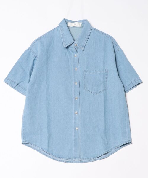 a.p.o.v.（エーピーオービー）の「a.p.o.v. オーバーサイズ＆ショート丈デニムシャツ（シャツ/ブラウス・メンズ・ネイビー/ブルー・ONESIZE）」の8枚目の写真