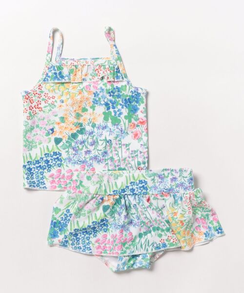 HAKKA KIDS（ハッカキッズ）の「こもれびのお庭／カラフルチェリープリントスイムタンキニ（水着・キッズ・オフホワイト/ピンク・S/M/L）」の2枚目の写真