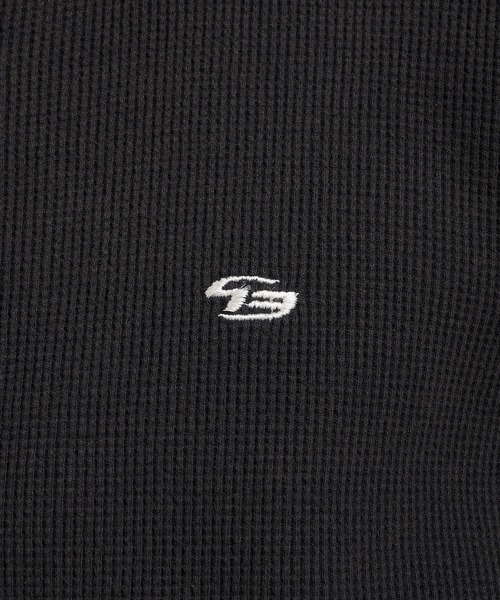 Perushu（ペルーシュ）の「ワッフルヘンリーネックワンポイント刺繍Tシャツ（Tシャツ/カットソー・メンズ・ブラック/バーガンディー/ピンク/グリーン・MEDIUM/LARGE）」の14枚目の写真