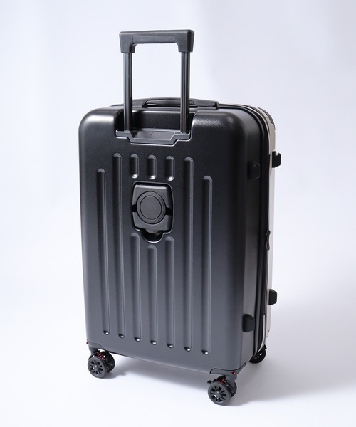 未使用級✨HANTING WORLD キャリーケース　モノグラム　総柄　ネイビー セール】多機能ファスナーキャリーケース LM（スーツケース