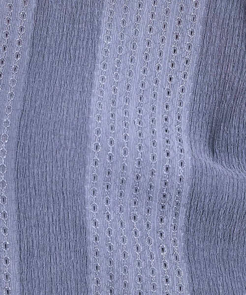 DRESKIP（ドレスキップ）の「【S-LL/二の腕カバー】お袖ギャザーリボン アイレット刺繍トップス（シャツ/ブラウス・レディース・ブルー/アイボリー/ブラック・01/02/03/04）」の7枚目の写真