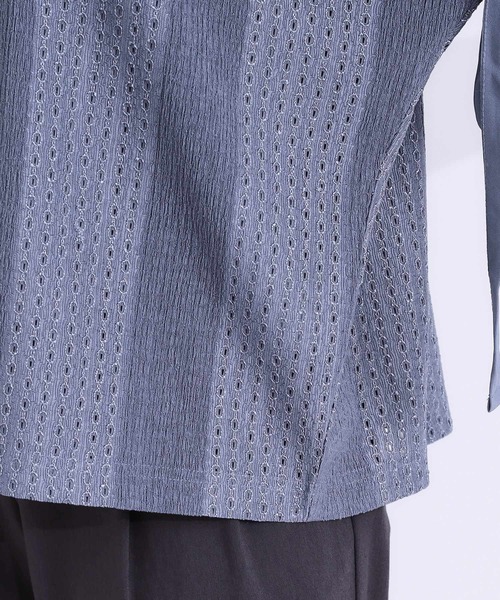 DRESKIP（ドレスキップ）の「【S-LL/二の腕カバー】お袖ギャザーリボン アイレット刺繍トップス（シャツ/ブラウス・レディース・ブルー/アイボリー/ブラック・01/02/03/04）」の21枚目の写真