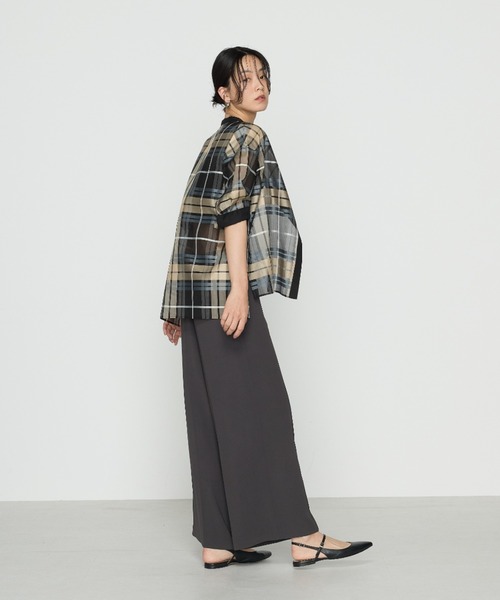 K.T KIYOKO TAKASE（キヨコタカセ）の「バックサテンジョーゼット クロップドワイドパンツ（その他パンツ・レディース・ネイビー/ダークグレー・9号/7号）」の20枚目の写真