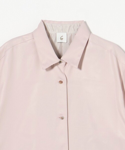 6（ロク）の「＜6(ROKU)＞アセテート サテンショートスリーブシャツ（シャツ/ブラウス・レディース・ブラック/ライトピンク・FREE）」の6枚目の写真