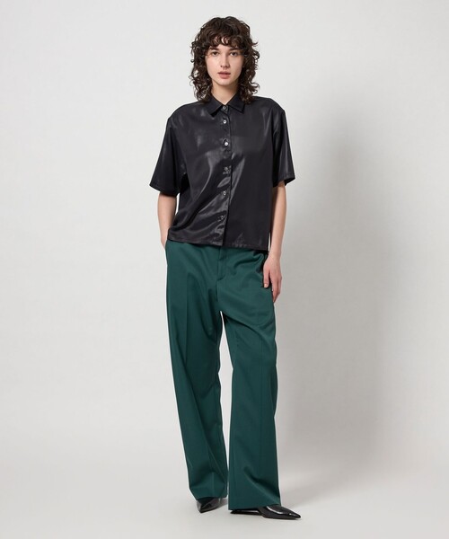 6（ロク）の「＜6(ROKU)＞アセテート サテンショートスリーブシャツ（シャツ/ブラウス・レディース・ブラック/ライトピンク・FREE）」の9枚目の写真