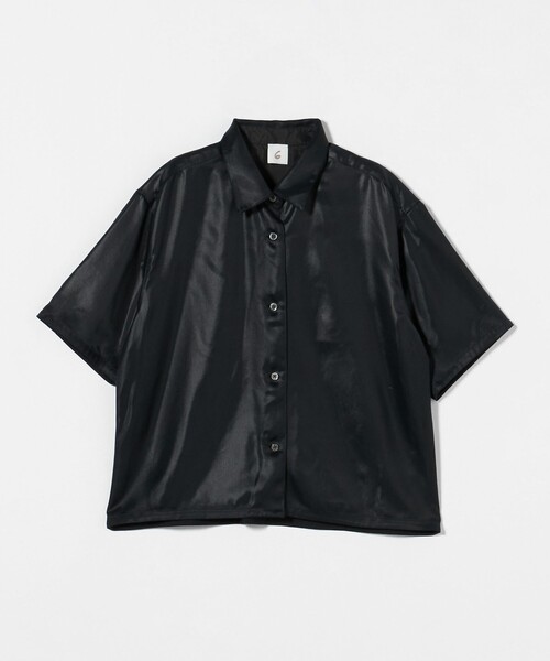 6（ロク）の「＜6(ROKU)＞アセテート サテンショートスリーブシャツ（シャツ/ブラウス・レディース・ブラック/ライトピンク・FREE）」の10枚目の写真