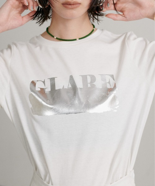 LARUTA(ラルータ)の「【LARUTA】汗染み防止箔ロゴT(Tシャツ/カットソー・レディース・ブラウン/ライトグレー/オフホワイト/スミクロ・FREE)」の2枚目の写真
