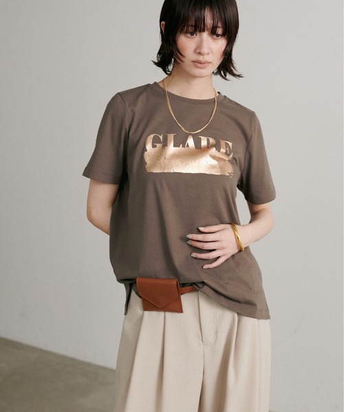 LARUTA(ラルータ)の「【LARUTA】汗染み防止箔ロゴT(Tシャツ/カットソー・レディース・ブラウン/ライトグレー/オフホワイト/スミクロ・FREE)」の13枚目の写真