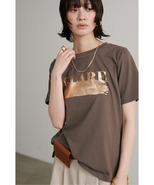 LARUTA(ラルータ)の「【LARUTA】汗染み防止箔ロゴT(Tシャツ/カットソー・レディース・ブラウン/ライトグレー/オフホワイト/スミクロ・FREE)」の5枚目の写真